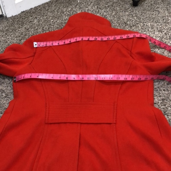 BCBGMAXAZRIA Peacoat Pea Coat Size Large Orange Red Wool Blend - Picture 10 of 13